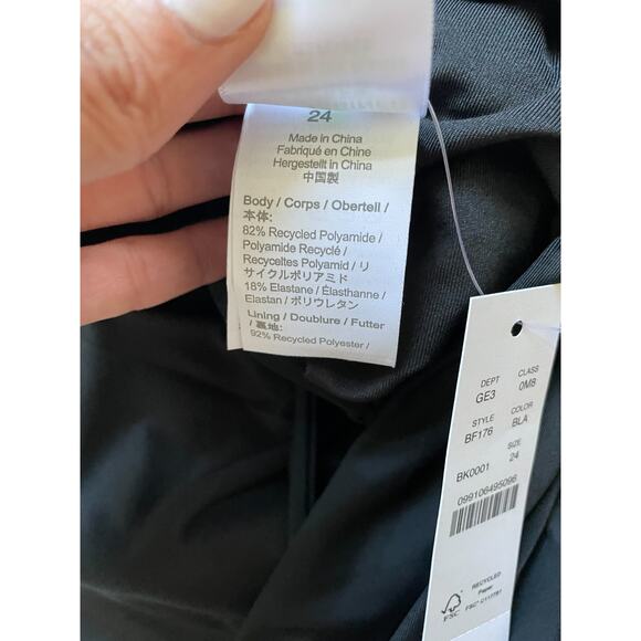 J. Crew Ruched Removable Strap Bandeau One Piece Bathing Suit Black Size 24 NEW - Picture 7 of 7